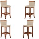 Ver imagem 1 de Conjunto 4 Banquetas Alta em Madeira Maciça Paris CCS Interiores
