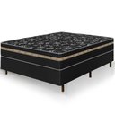 Ver imagem 2 de Cama Box Preta + Colchão Casal Ortho Suport Ortopédico Espuma D33 Pillow Paparazzi 138x188x65cm
