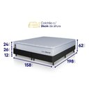 Ver imagem 2 de Conjunto Box Preto Luanda Branco Espuma D28 Queen 158x198x62 - King House