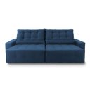 Ver imagem 6 de Sofá Retrátil Reclinável Montebello 2,50m Suede Velut Azul Marinho Molas no Assento - King House