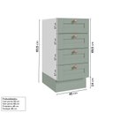 Ver imagem 3 de Balcão Planejado 4 Gavetas 40cm sem Tampo Arizona CabeCasa MadeiraOriginals Verde/Menta/Branco