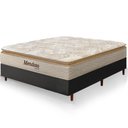 Ver imagem 2 de Cama Box Preta + Colchão Casal Mendoza Molas Ensacadas Pillow Top 138x188x71cm - Extra Macio