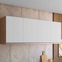 Ver imagem 5 de Armário Aéreo para Cozinha 160 Cm 4 Portas Adriana Amêndoa/branco