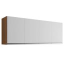 Ver imagem 1 de Armário Aéreo para Cozinha 160 Cm 4 Portas Adriana Amêndoa/branco
