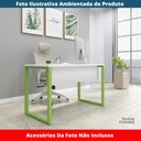 Ver imagem 2 de Mesa Escritório P25 Tub Pandin 120 Cm (larg) Tampo Mdp Branco Pé Aço Tubular Verde Mirô