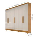Ver imagem 3 de Guarda Roupa Casal 6 Portas Sergipe - Bianchi Móveis - Nature/off White