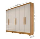 Ver imagem 3 de Guarda Roupa Casal 6 Portas Sergipe - Bianchi Móveis - Nature/off White