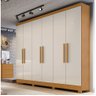 Guarda Roupa Casal 6 Portas Sergipe - Bianchi Móveis - Nature/off White - 1