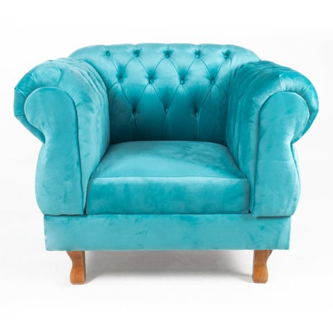 Kit 2 Poltronas Elisabeth Chesterfield Capitonê Suede Tiffany / Decoração, TV, Sala estar, recepção