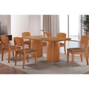 Ver imagem 1 de Conjunto: Mesa Sala Jantar Maldivas C/ Tampo Madeirado Canto Curvo 180x90cm e 6 Cadeiras Havana