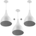 Ver imagem 1 de Kit 3 Pendente Milão Pequena Branco Sala Cozinha Quarto