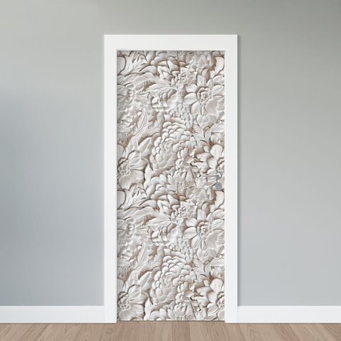 Adesivo de Porta - Folhagem Escultura 2
