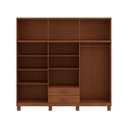 Ver imagem 3 de Guarda Roupa Madeira Maciça 1242c Cobre 12 Portas com Aplique Espelho e 2 Gavetas Castanho Finestra