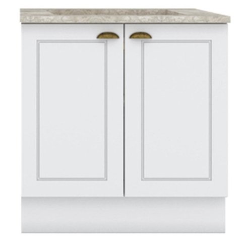 Balcao com Tampo para Cooktop 2p 80 Cm Americana Branco Calcare Henn