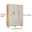 Ver imagem 2 de Berço Americano Ludmila e Guarda Roupa Infantil Lorena 3 Portas Off White Bétula - Carolina Baby