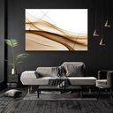 Ver imagem 2 de Quadro Decorativo Abstrato Branco e Marrom Sem Moldura e Sem Vidro 80X120