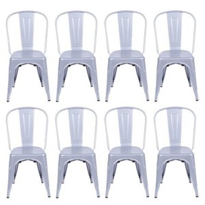 Kit 8 Cadeiras Titan em Aço com Pintura Epóxi