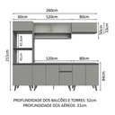 Ver imagem 4 de Armário de Cozinha Completa 260cm Nice Madesa 02