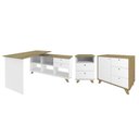 Ver imagem 1 de Conjunto Escritório Home Office 3 Peças Golden A06 Olmo-branco - Mpozenato