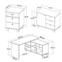 Ver imagem 5 de Conjunto Escritório Home Office 3 Peças Golden A06 Olmo-branco - Mpozenato