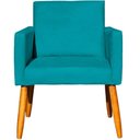 Ver imagem 4 de Kit 10 Poltronas Decorativa para Sala Nina Pé Palito 30cm Castanho Azul-turquesa Suede