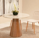 Ver imagem 1 de Mesa de Jantar Base Mel Oitavada 100cm Vidro Off White ****somente a Mesa****