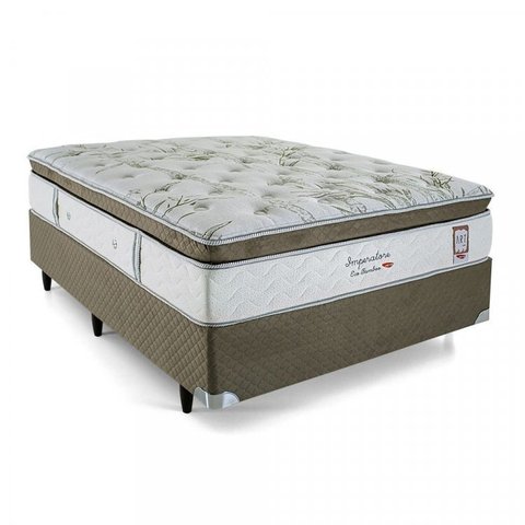 Cama Box Casal  Molas Ensacadas 138x188x34cm Imperatore Eco Bamboo 