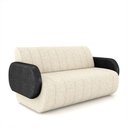 Ver imagem 2 de Sofá Decorativo Living Sala de Estar Bornéu 168cm Pés de Madeira Pu/linho Preto/off White G33 - Gran