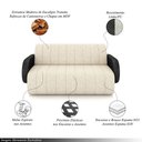Ver imagem 3 de Sofá Decorativo Living Sala de Estar Bornéu 168cm Pés de Madeira Pu/linho Preto/off White G33 - Gran