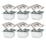 CONJ 11 Cuba Gastronômica Inox GN 1/6x100 mm 1,52 L sem alça com tampa inox com abertura para colher - 2