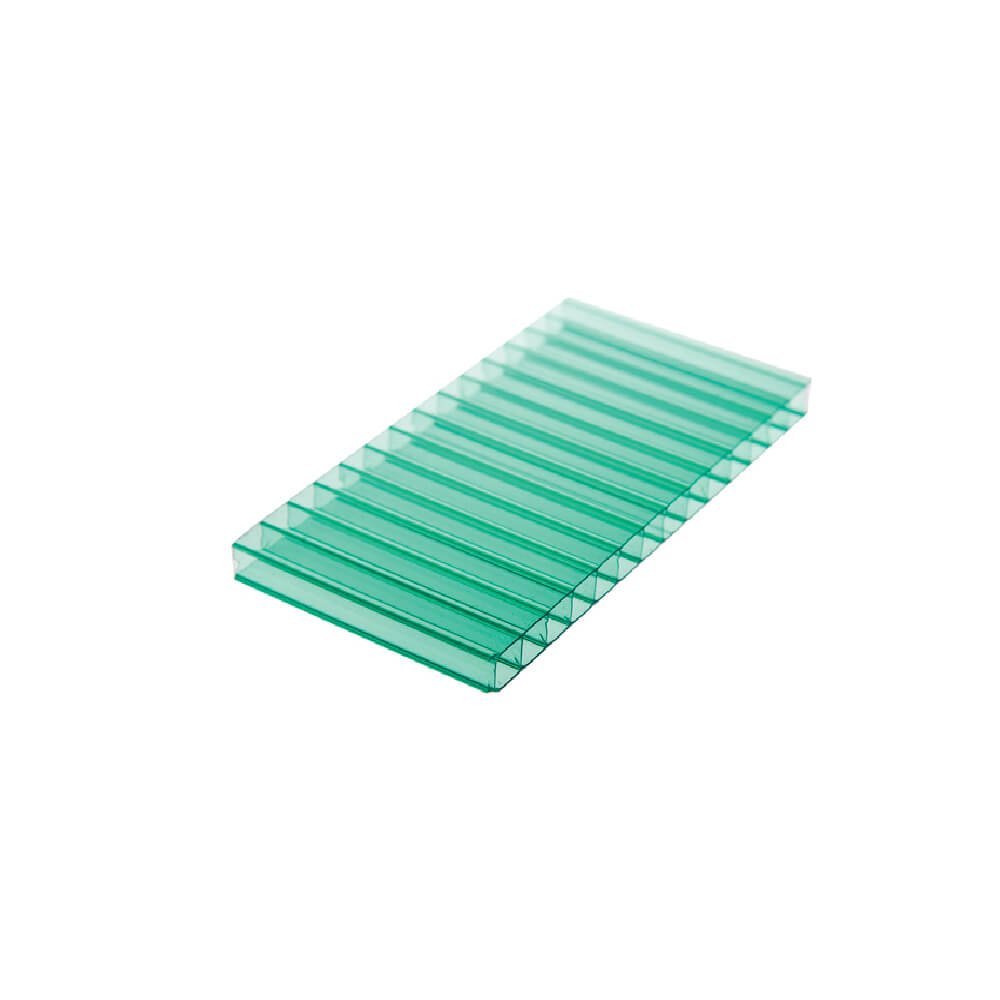 Chapa de Policarbonato Alveolar Verde 6mm - 1,05m X 2,00m - Importado - 1