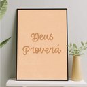 Ver imagem 1 de Quadro Deus Proverá 45x34cm - com vidro:Madeira preta