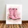 Kit 3 Quadro Decorativo Cavalo Cowboy Menina Rosa Moderno Qualidade Premium 40x28cm - 5