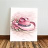 Kit 3 Quadro Decorativo Cavalo Cowboy Menina Rosa Moderno Qualidade Premium 40x28cm - 6