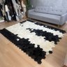 Tapete de Couro Preto e Branco 200x250 Placas Hexagonal 12cm - 1