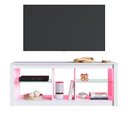 Ver imagem 2 de Rack para TV até 55 Polegadas Gamer com LED RGB 2 Prateleiras de Vidro Branco Multimóveis