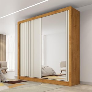 Guarda Roupa Lugano 1 Porta Espelhada Mdf - Mademarcs