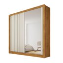 Ver imagem 2 de Guarda Roupa Solteiro Ripado com Espelho 2 Portas 4 Gavetas Lugano - Mademarcs