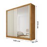 Guarda Roupa Lugano 1 Porta Espelhada Mdf - Mademarcs - 5