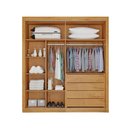Ver imagem 3 de Guarda Roupa Solteiro Ripado com Espelho 2 Portas 4 Gavetas Lugano - Mademarcs