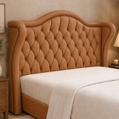 Cabeceira para Cama Box Queen 180cm Dorian Courino Caramelo - Sallar Home