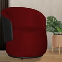 Ver imagem 3 de Kit 2 Poltronas Organica Beatriz Suede Vermelho C/ Composê Corano Preto - Lm Decor