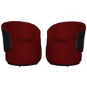 Ver imagem 2 de Kit 2 Poltronas Organica Beatriz Suede Vermelho C/ Composê Corano Preto - Lm Decor