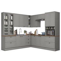 Cozinha Modulada Americana 05 Cinza - Henn - 1