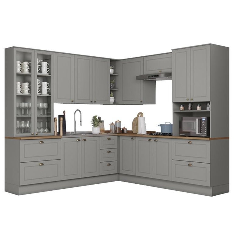 Cozinha Modulada Americana 05 Cinza - Henn Cozinha Modulada Americana 05 Cinza - Henn