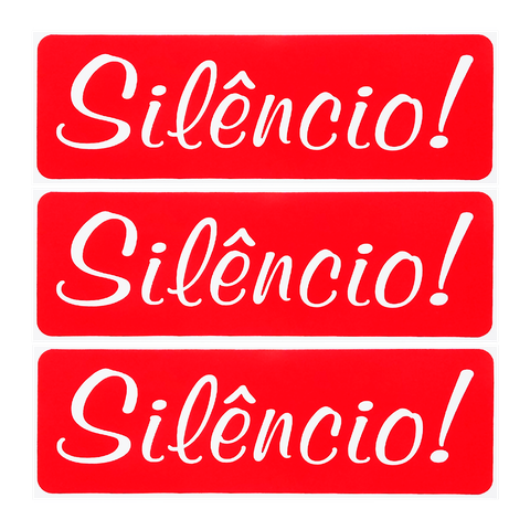 Combo 6 Placas De Sinalização Silêncio 30x10 Acesso - P-38 F9e