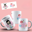 Ver imagem 2 de Caneca Branca de Porcelana Profissões Fofas Veterinaria