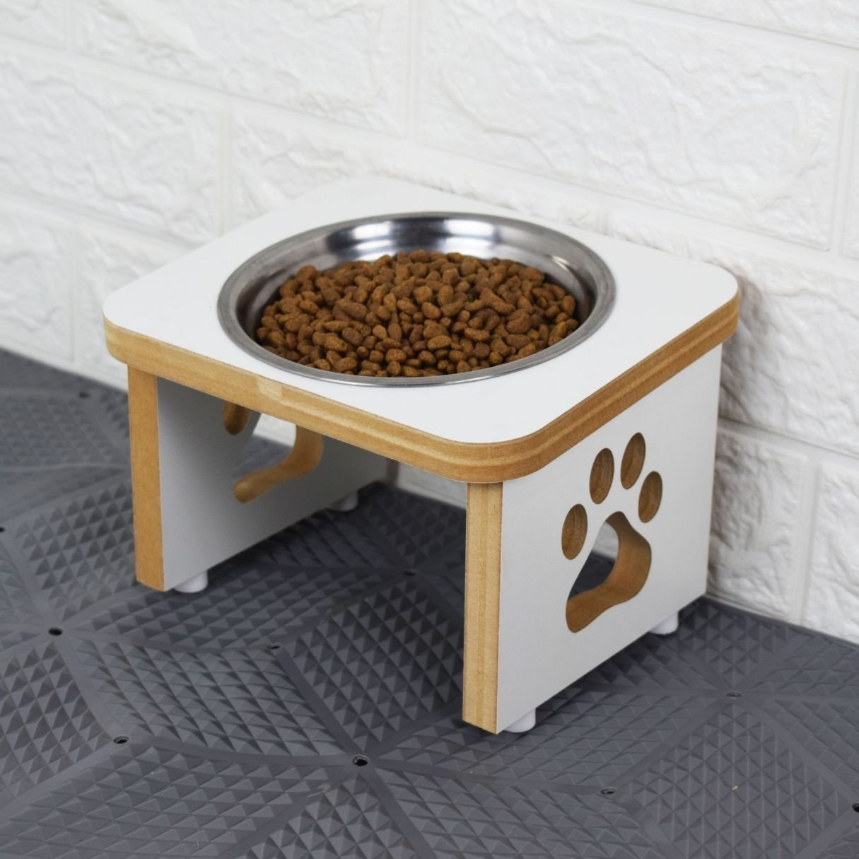 Comedouro Elevado Pet Cachorro Mdf Linha Básica - Branco - 5