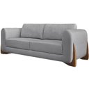 Ver imagem 1 de Sofa Jolie 3 Lugares 230cm Pes Boomerang Linho 215 Cinza Ezz