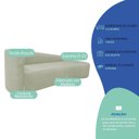 Ver imagem 5 de Recamier Curvo Orgânico 140cm 2 Lugares Lado Direito para Sala Estar Bouclé Paris Verde Oliva